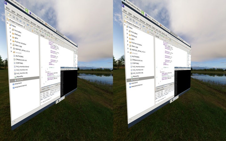 ibex virtual reality desktop with full field of view for the first time